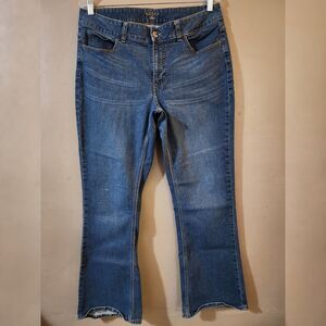 Riders by Lee Womens Boot Cut Jeans Size 12 or 14 Short Blue Mid Rise Stretch